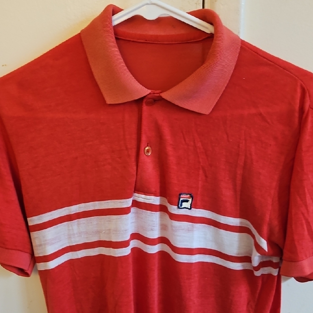Vintage Fila Men's Red Polo Shirt
